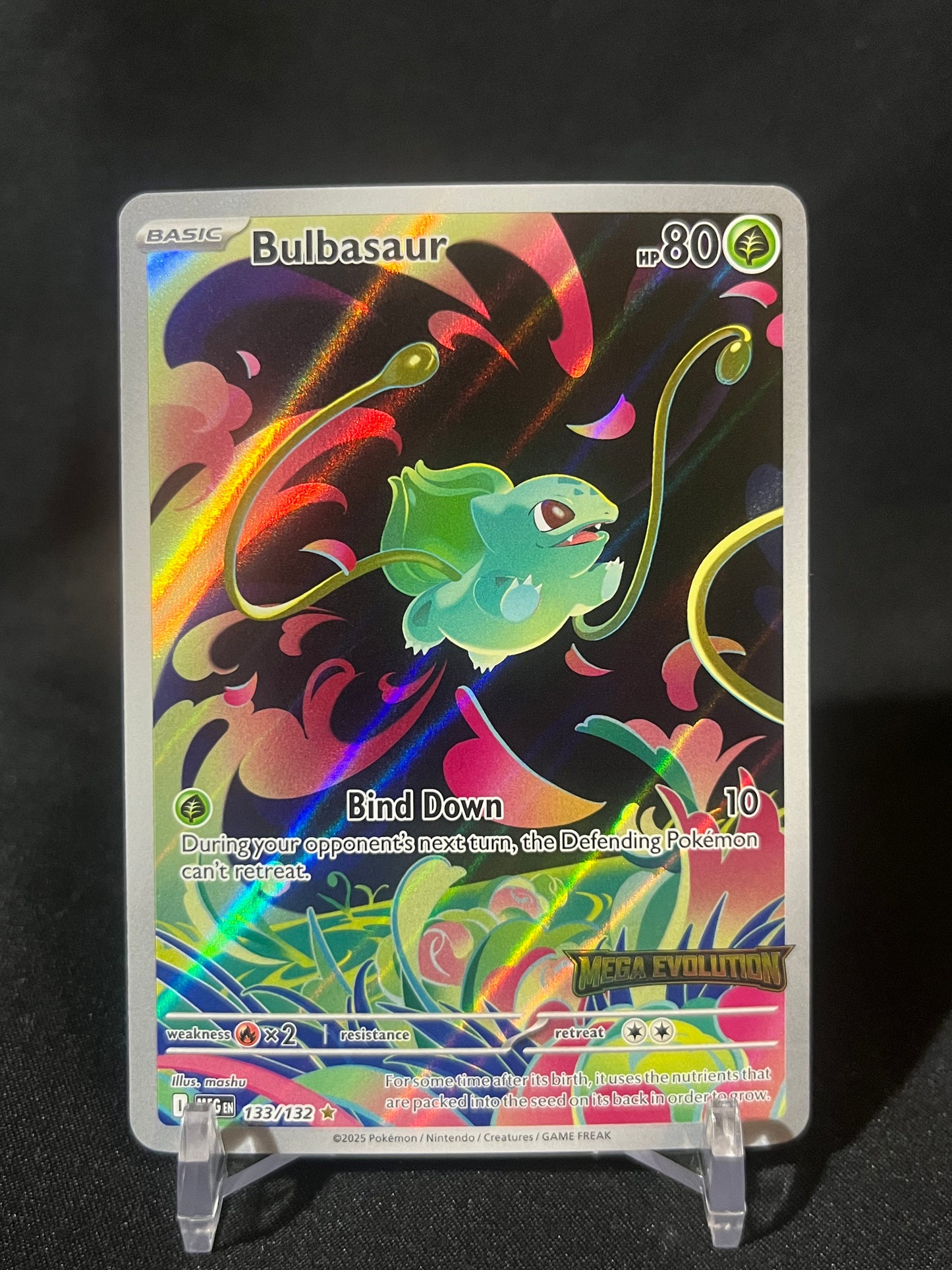 Bulbasaur (Mega Evolution Stamped) Mega Evolution Promos Illustration Rare 133/132