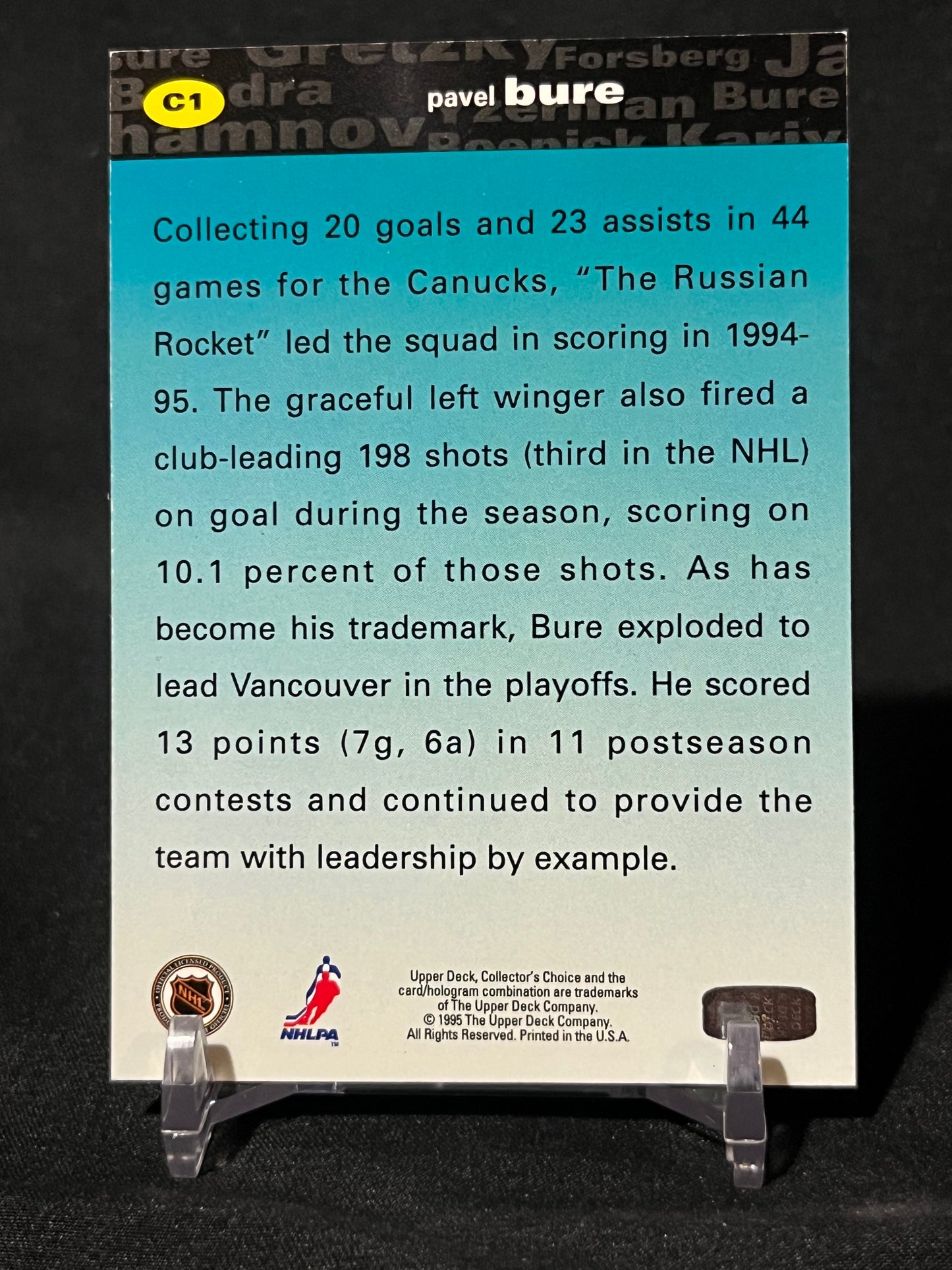 PAVEL BURE 95/96 Upper Deck Collector's choice You Crash The Game Silver Set #C1