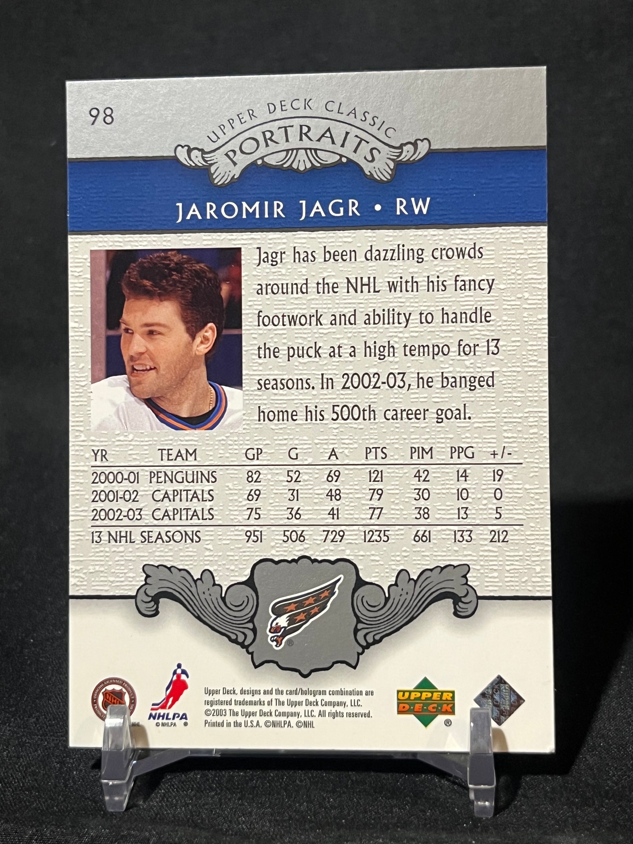 JAROMIR JAGR 03/04 Upper Deck Classic Portraits #98