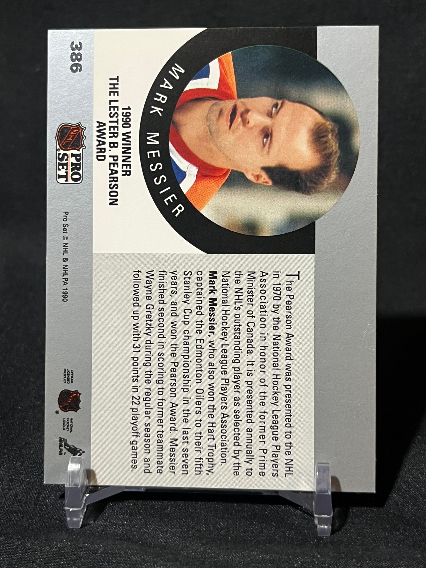THE LESTER B. PEARSON WINNER MARK MESSIER 90/91 NHL Pro Set #386