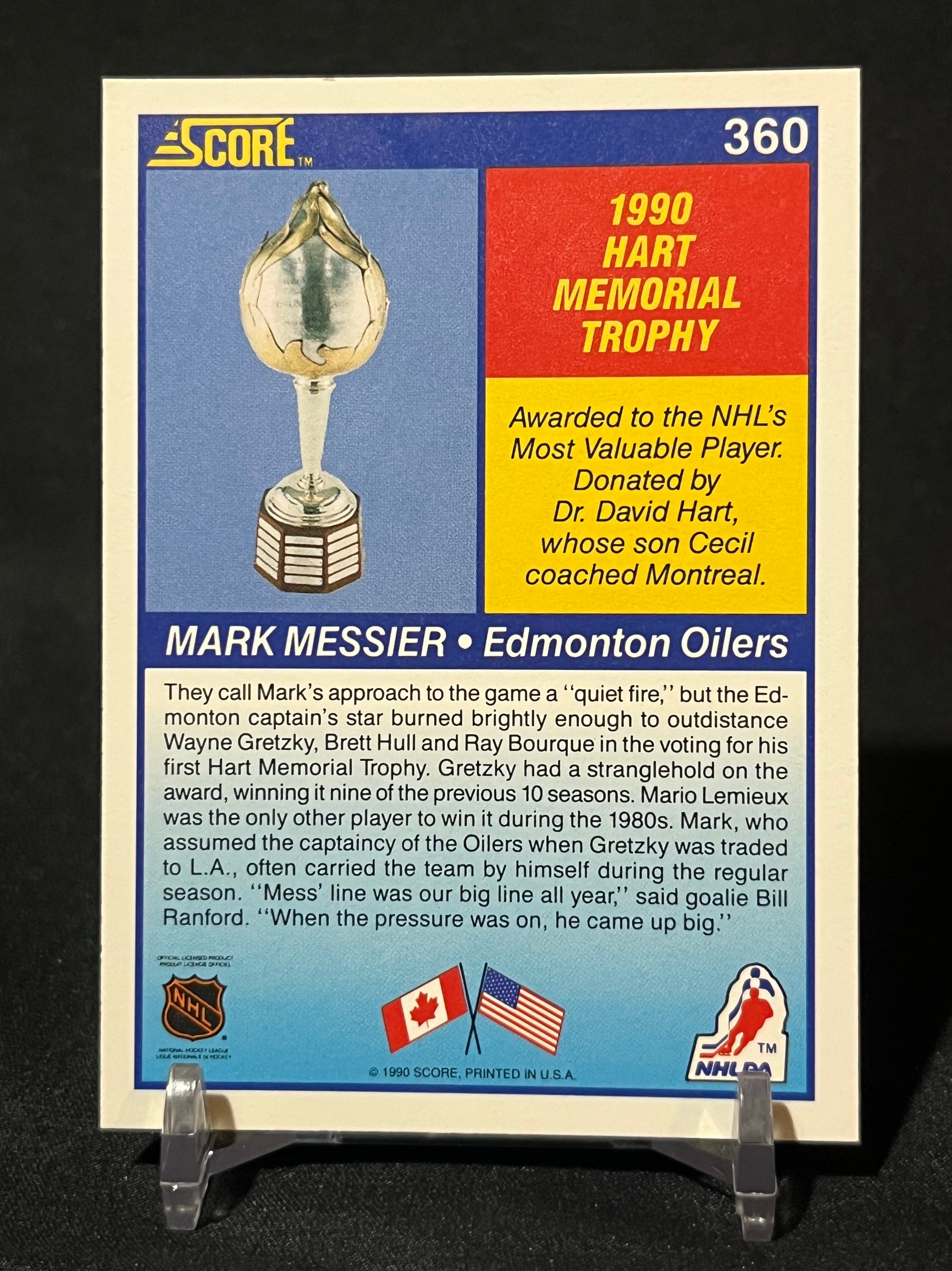 MARK MESSIER EDMONTON OILERS 90/91 Score NHL Hockey #360