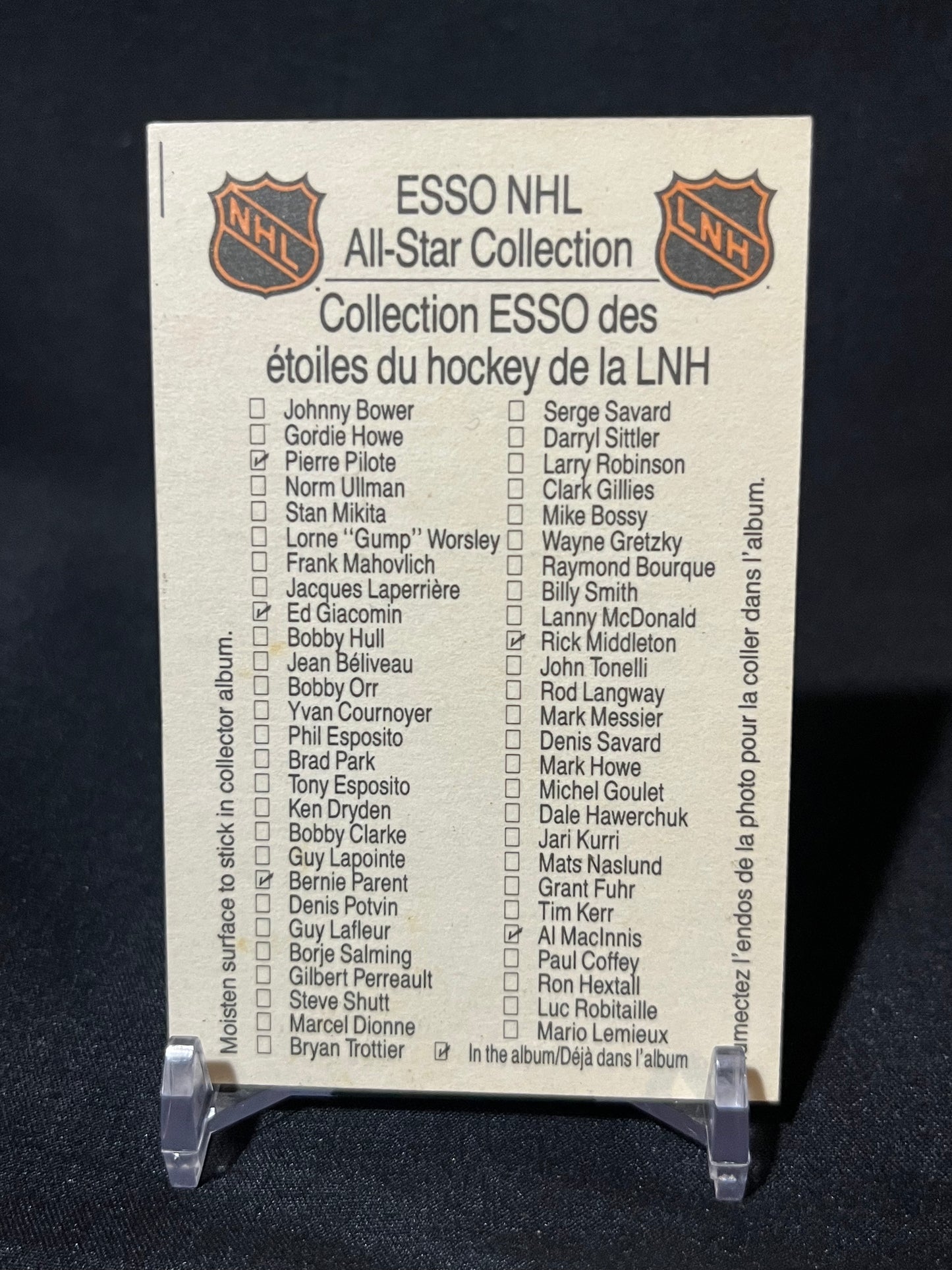 MARK MESSIER 88/89 Esso NHL All-Star Collection
