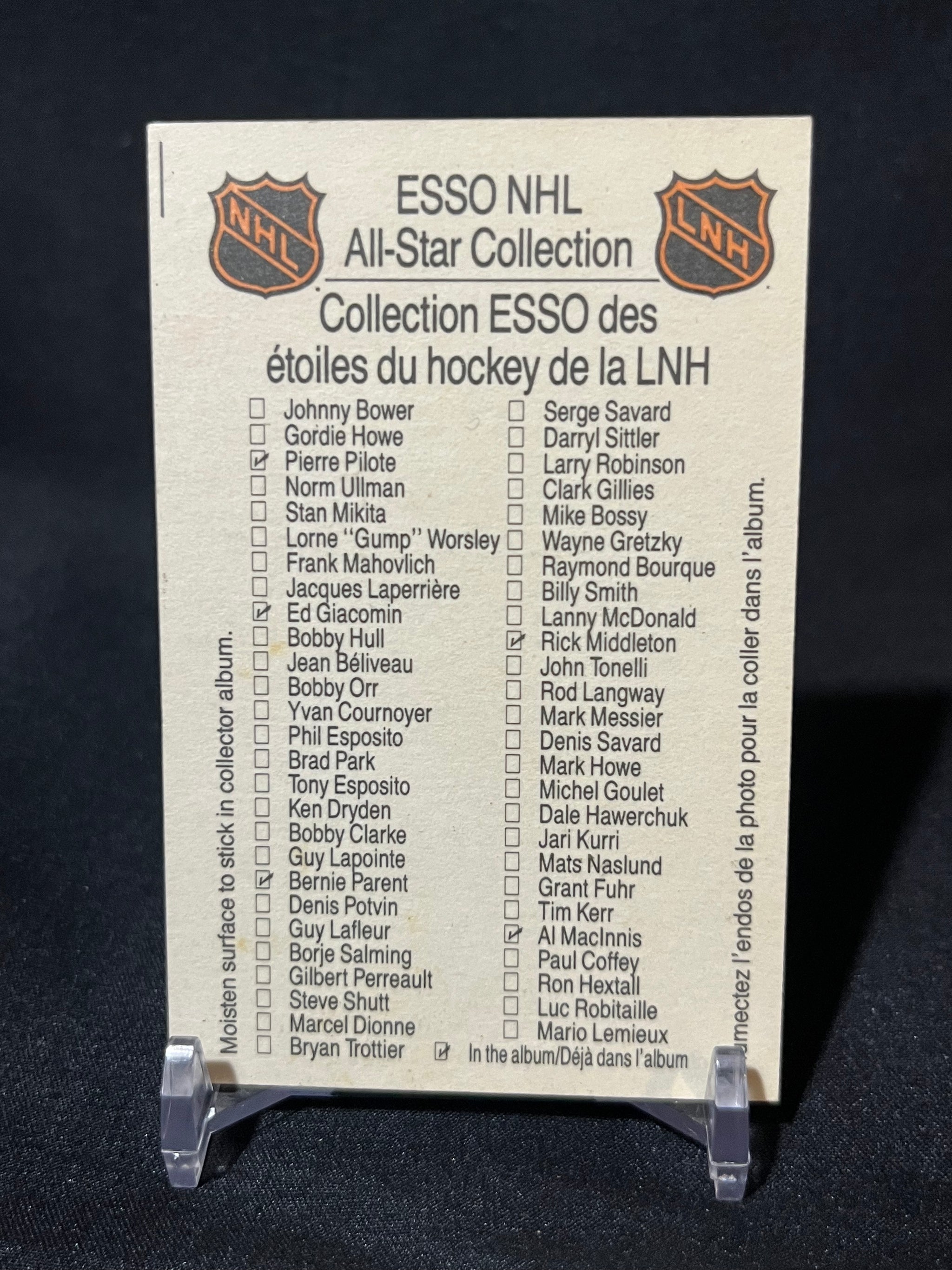 MARK MESSIER 88/89 Esso NHL All-Star Collection