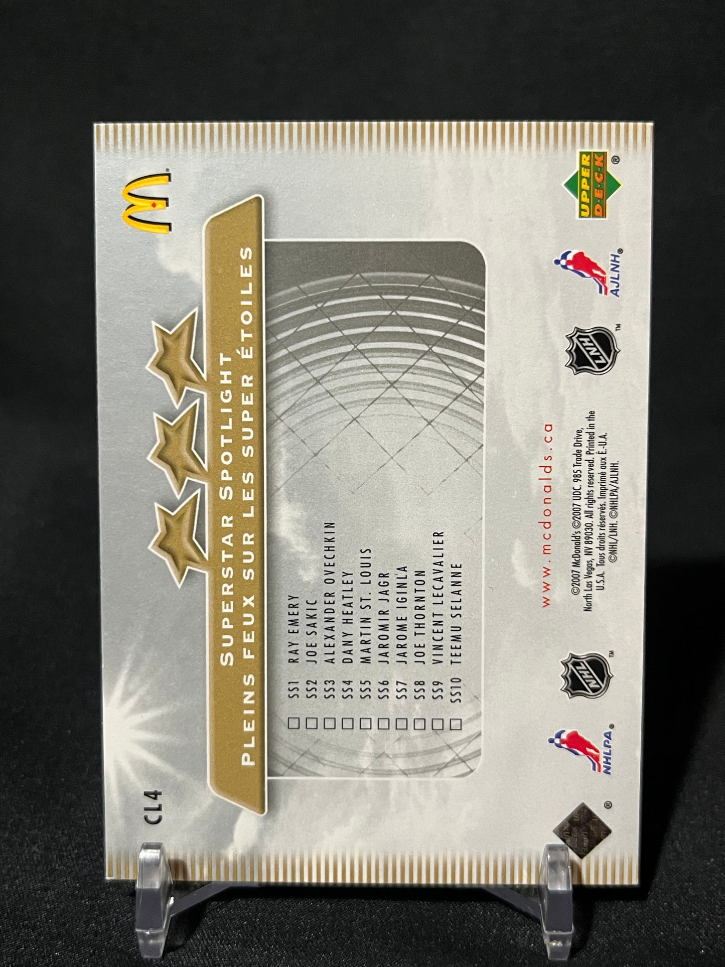 ALES HEMSKY SHAWN HORCOFF DWAYNE ROLOSON 07/08 Upper Deck Mcdonald Three Stars Checklist #CL4