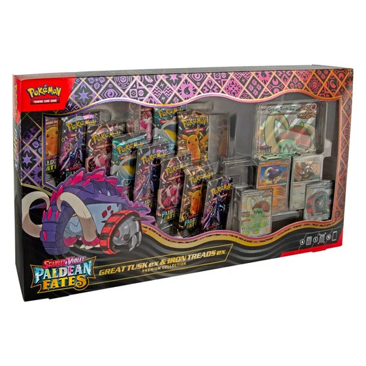 Paldean Fates Great Tusk ex & Iron Threads ex Premium Collection