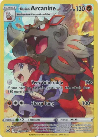 Hisuian Arcanine Lost Origin Trainer Gallery Ultra Rare TG08/TG30