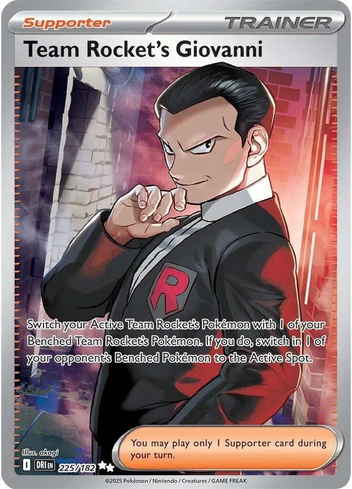 Team Rocket's Giovanni Destined Rivals Ultra Rare 225/182
